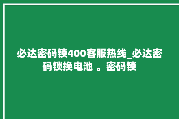 必达密码锁400客服热线_必达密码锁换电池 。密码锁