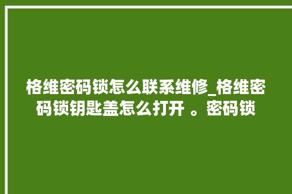 格维密码锁怎么联系维修_格维密码锁钥匙盖怎么打开 。密码锁