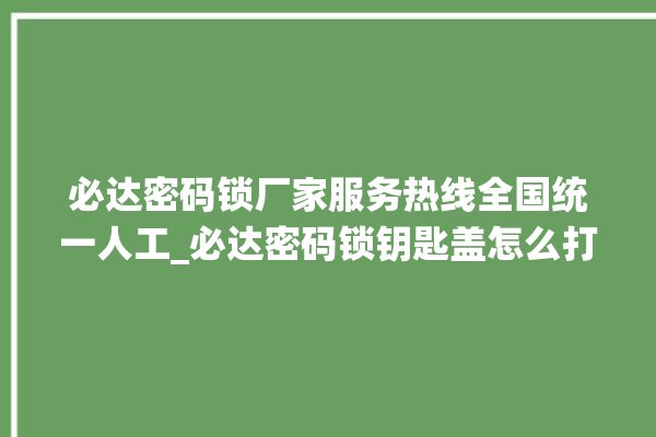 必达密码锁厂家服务热线全国统一人工_必达密码锁钥匙盖怎么打开 。密码锁