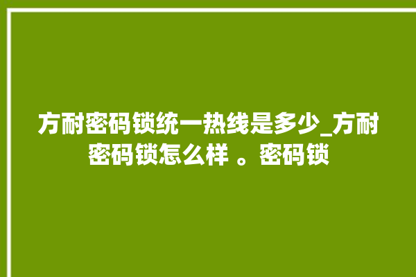 方耐密码锁统一热线是多少_方耐密码锁怎么样 。密码锁