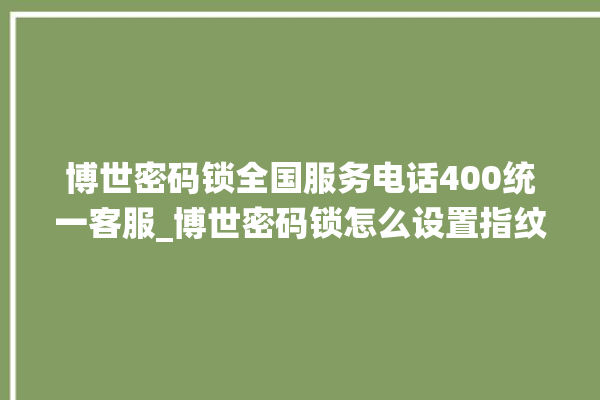 博世密码锁全国服务电话400统一客服_博世密码锁怎么设置指纹 。密码锁