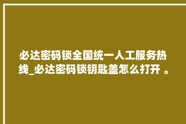 必达密码锁全国统一人工服务热线_必达密码锁钥匙盖怎么打开 。密码锁