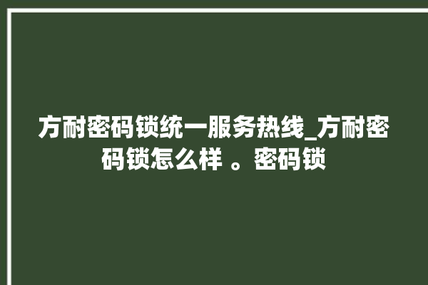 方耐密码锁统一服务热线_方耐密码锁怎么样 。密码锁