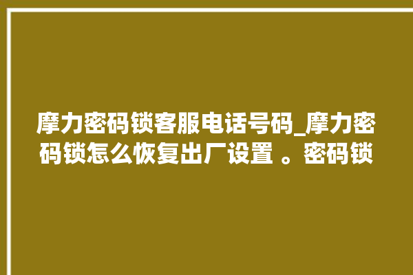 摩力密码锁客服电话号码_摩力密码锁怎么恢复出厂设置 。密码锁