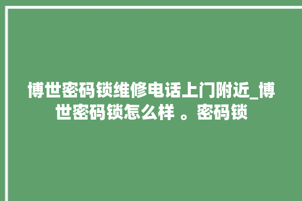 博世密码锁维修电话上门附近_博世密码锁怎么样 。密码锁