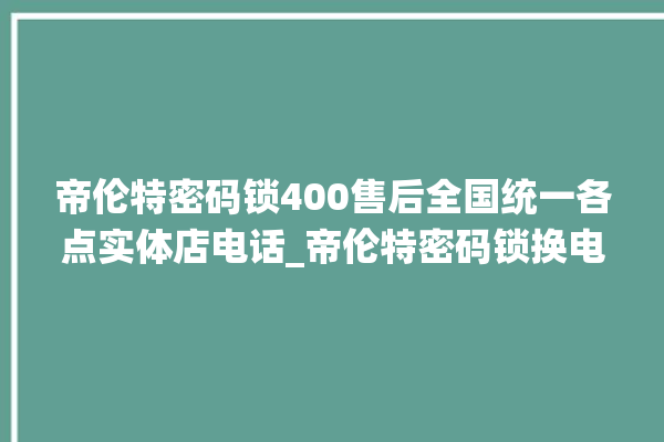 帝伦特密码锁400售后全国统一各点实体店电话_帝伦特密码锁换电池 。密码锁