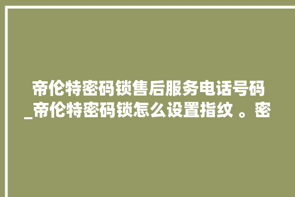 帝伦特密码锁售后服务电话号码_帝伦特密码锁怎么设置指纹 。密码锁