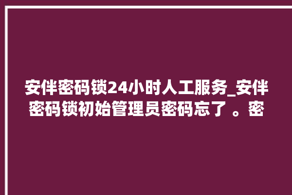 安伴密码锁24小时人工服务_安伴密码锁初始管理员密码忘了 。密码锁