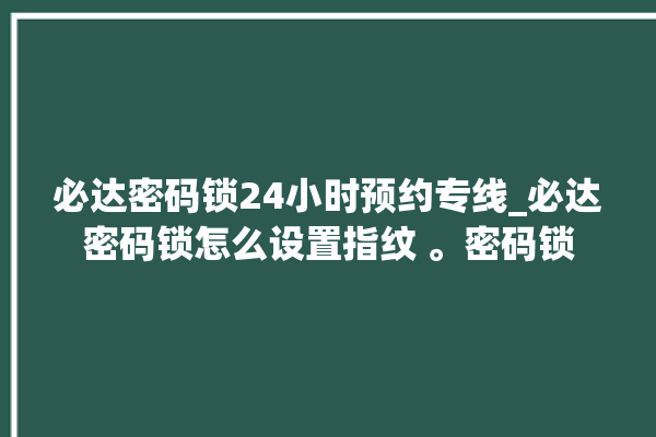 必达密码锁24小时预约专线_必达密码锁怎么设置指纹 。密码锁