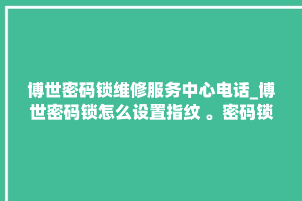 博世密码锁维修服务中心电话_博世密码锁怎么设置指纹 。密码锁