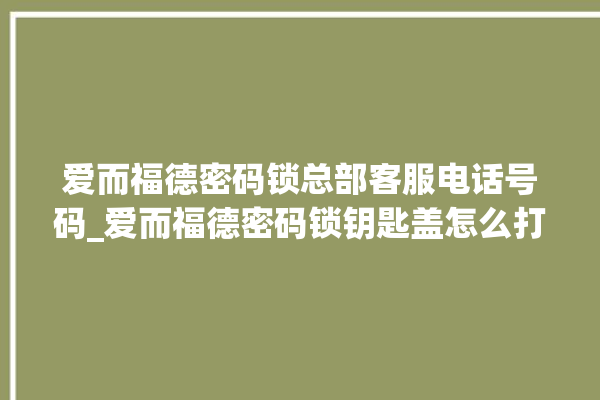 爱而福德密码锁总部客服电话号码_爱而福德密码锁钥匙盖怎么打开 。密码锁