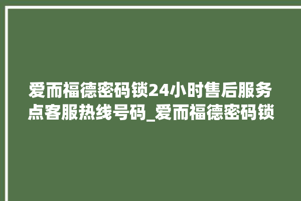 爱而福德密码锁24小时售后服务点客服热线号码_爱而福德密码锁怎么改密码 。密码锁