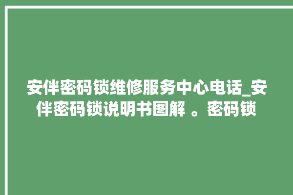 安伴密码锁维修服务中心电话_安伴密码锁说明书图解 。密码锁