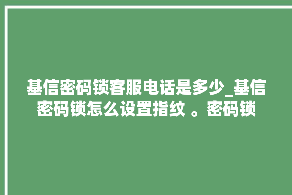 基信密码锁客服电话是多少_基信密码锁怎么设置指纹 。密码锁