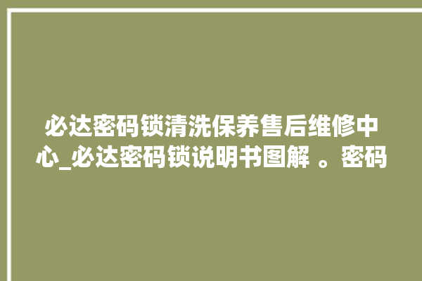 必达密码锁清洗保养售后维修中心_必达密码锁说明书图解 。密码锁