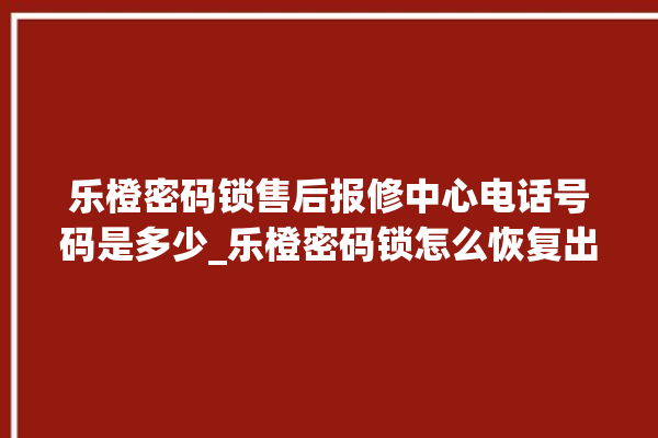 乐橙密码锁售后报修中心电话号码是多少_乐橙密码锁怎么恢复出厂设置 。密码锁