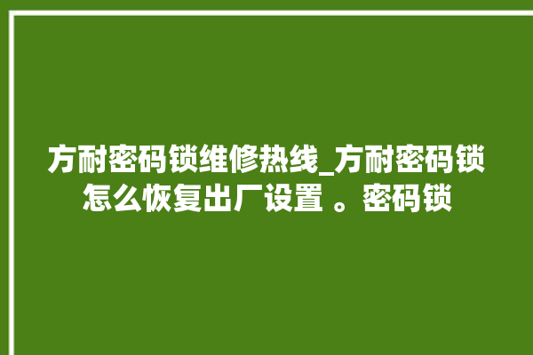 方耐密码锁维修热线_方耐密码锁怎么恢复出厂设置 。密码锁