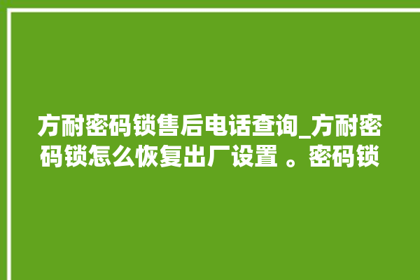 方耐密码锁售后电话查询_方耐密码锁怎么恢复出厂设置 。密码锁