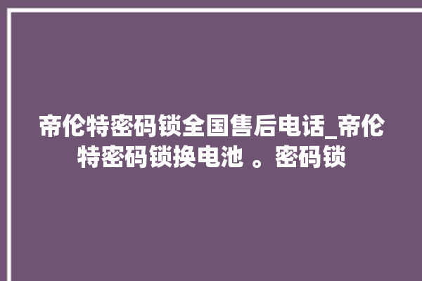 帝伦特密码锁全国售后电话_帝伦特密码锁换电池 。密码锁