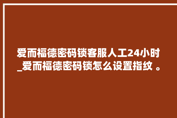 爱而福德密码锁客服人工24小时_爱而福德密码锁怎么设置指纹 。密码锁