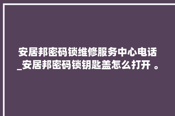 安居邦密码锁维修服务中心电话_安居邦密码锁钥匙盖怎么打开 。密码锁