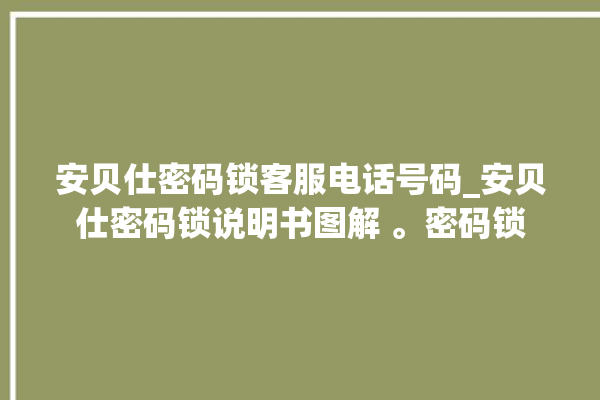 安贝仕密码锁客服电话号码_安贝仕密码锁说明书图解 。密码锁