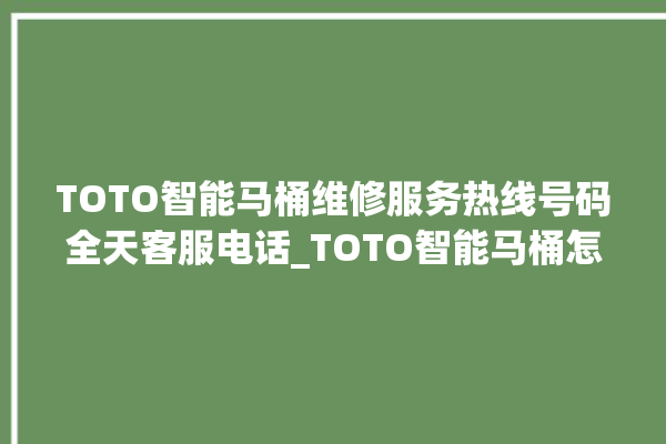 TOTO智能马桶维修服务热线号码全天客服电话_TOTO智能马桶怎么拆卸 。马桶