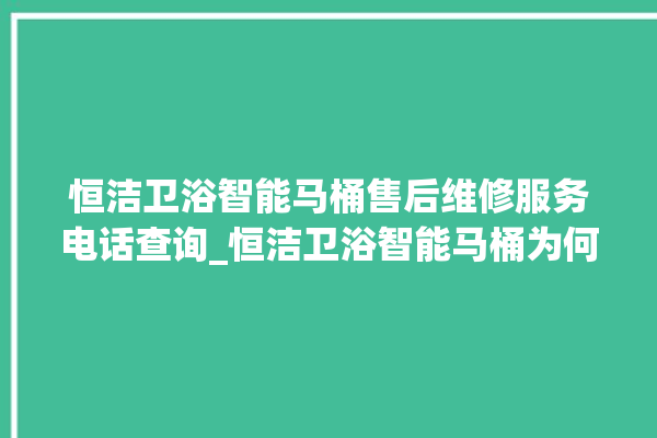 恒洁卫浴智能马桶售后维修服务电话查询_恒洁卫浴智能马桶为何不蓄水 。马桶