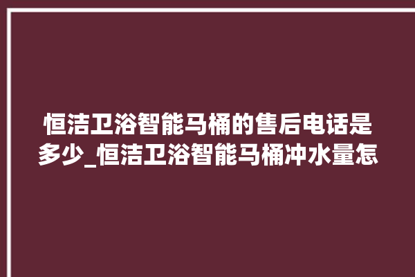 恒洁卫浴智能马桶的售后电话是多少_恒洁卫浴智能马桶冲水量怎么调节 。马桶