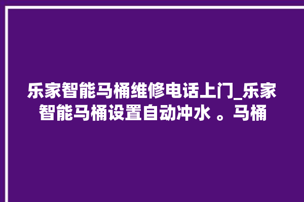 乐家智能马桶维修电话上门_乐家智能马桶设置自动冲水 。马桶