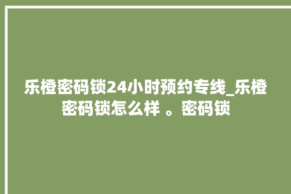 乐橙密码锁24小时预约专线_乐橙密码锁怎么样 。密码锁