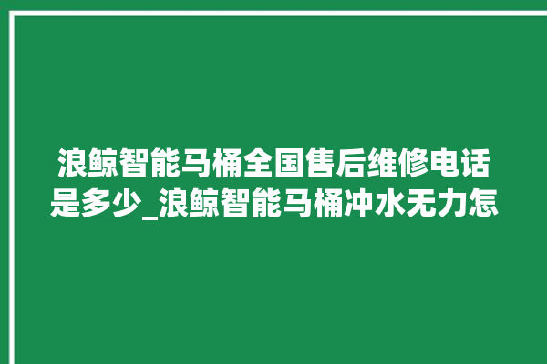 浪鲸智能马桶全国售后维修电话是多少_浪鲸智能马桶冲水无力怎么解决 。马桶