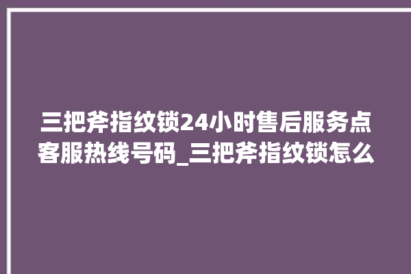 三把斧指纹锁24小时售后服务点客服热线号码_三把斧指纹锁怎么改密码 。三把