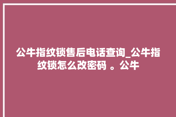 公牛指纹锁售后电话查询_公牛指纹锁怎么改密码 。公牛