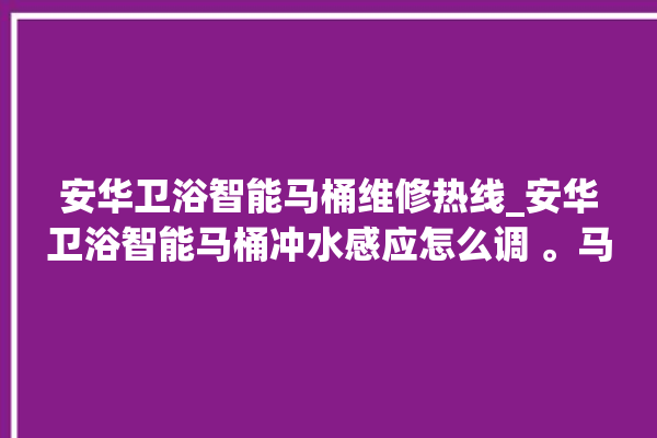 安华卫浴智能马桶维修热线_安华卫浴智能马桶冲水感应怎么调 。马桶