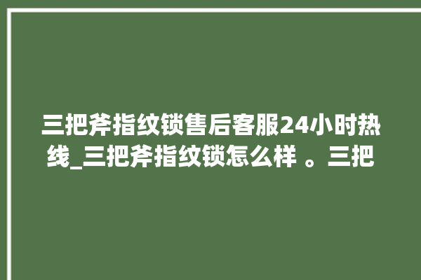 三把斧指纹锁售后客服24小时热线_三把斧指纹锁怎么样 。三把