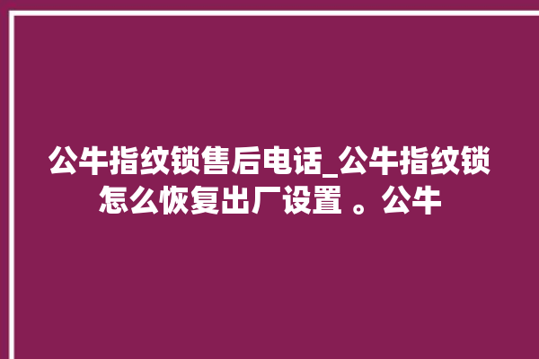 公牛指纹锁售后电话_公牛指纹锁怎么恢复出厂设置 。公牛