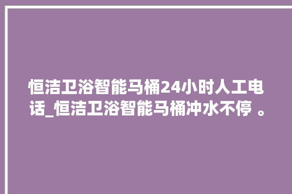 恒洁卫浴智能马桶24小时人工电话_恒洁卫浴智能马桶冲水不停 。马桶