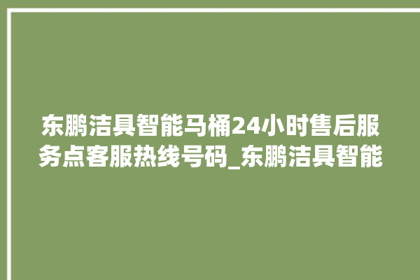 东鹏洁具智能马桶24小时售后服务点客服热线号码_东鹏洁具智能马桶冲水感应怎么调 。马桶