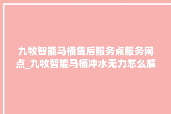 九牧智能马桶售后服务点服务网点_九牧智能马桶冲水无力怎么解决 。马桶