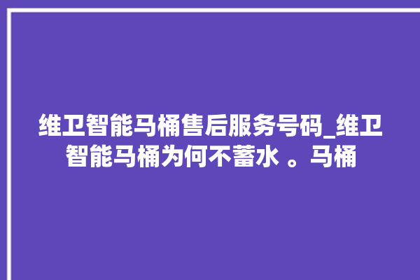 维卫智能马桶售后服务号码_维卫智能马桶为何不蓄水 。马桶