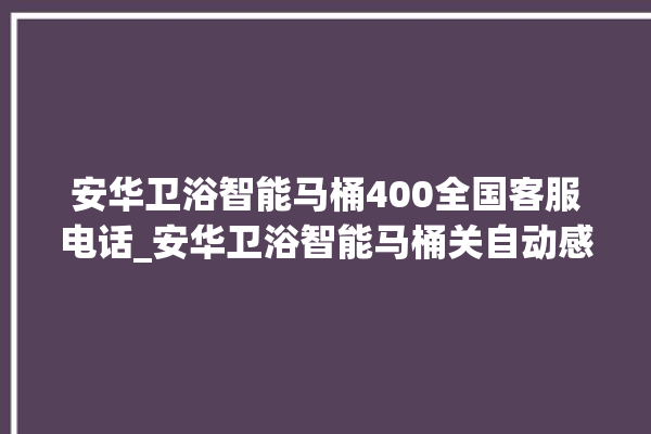 安华卫浴智能马桶400全国客服电话_安华卫浴智能马桶关自动感应 。马桶