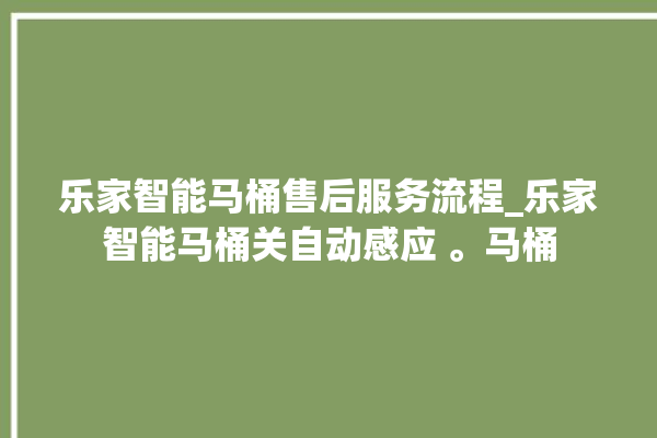 乐家智能马桶售后服务流程_乐家智能马桶关自动感应 。马桶