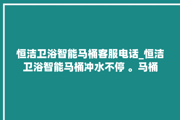 恒洁卫浴智能马桶客服电话_恒洁卫浴智能马桶冲水不停 。马桶