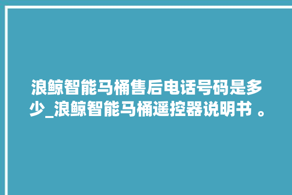 浪鲸智能马桶售后电话号码是多少_浪鲸智能马桶遥控器说明书 。马桶