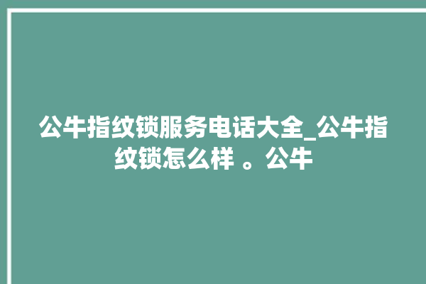 公牛指纹锁服务电话大全_公牛指纹锁怎么样 。公牛