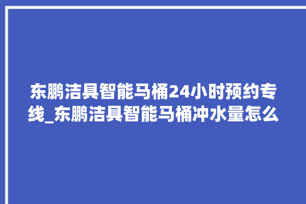 东鹏洁具智能马桶24小时预约专线_东鹏洁具智能马桶冲水量怎么调节 。马桶