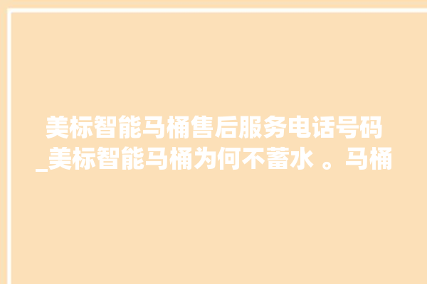 美标智能马桶售后服务电话号码_美标智能马桶为何不蓄水 。马桶