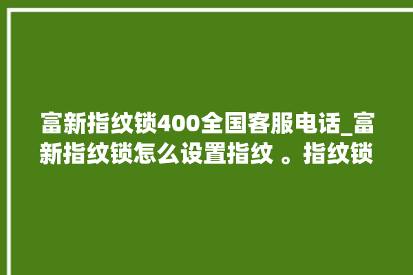 富新指纹锁400全国客服电话_富新指纹锁怎么设置指纹 。指纹锁