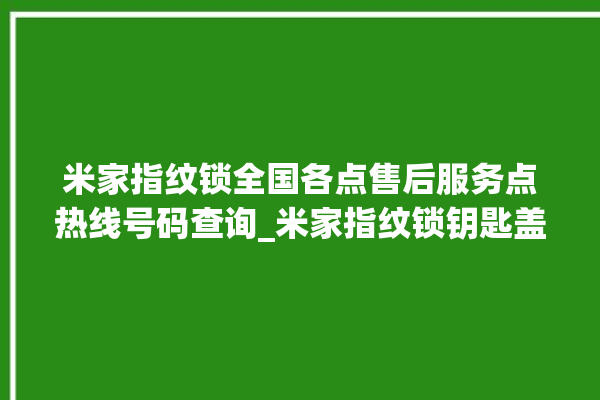 米家指纹锁全国各点售后服务点热线号码查询_米家指纹锁钥匙盖怎么打开 。指纹锁